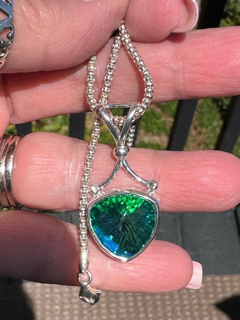 925 Sajen Sea Blue Quartz Necklace